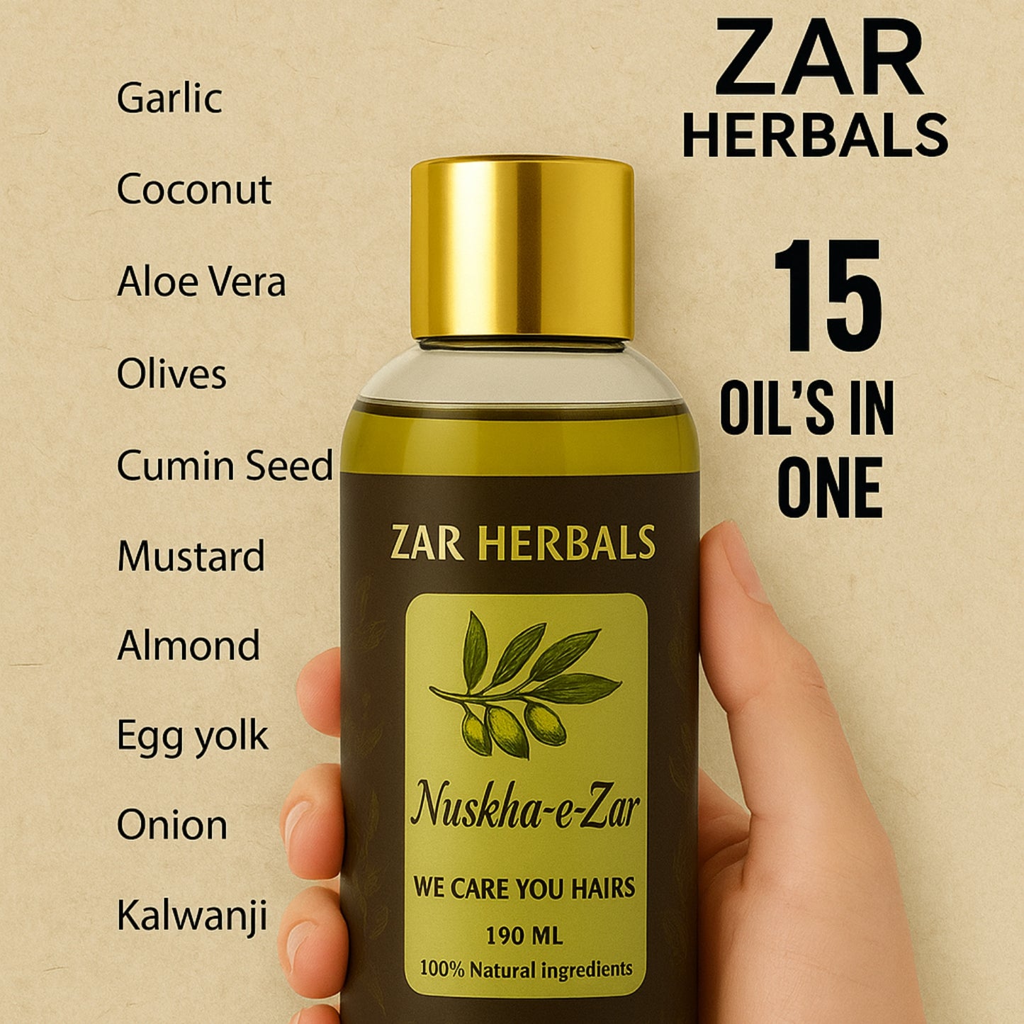 Nuskha-e-Zar – Pure herbal care for strong, shiny hair Oil.